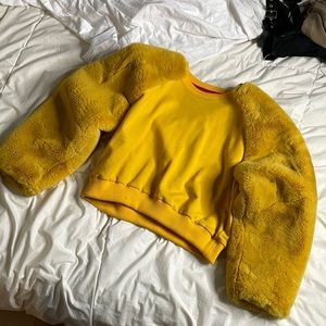 Faux fur sweatshirt